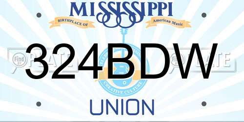 324BDW Mississippi License Plate