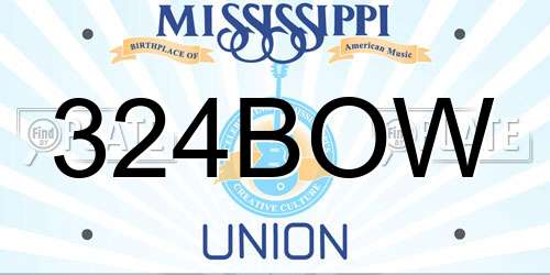 324BOW Mississippi License Plate