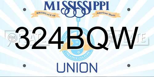 324BQW Mississippi License Plate