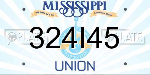 324I45 Mississippi License Plate