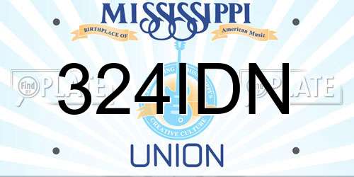 324IDN Mississippi License Plate