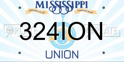 324ION Mississippi License Plate