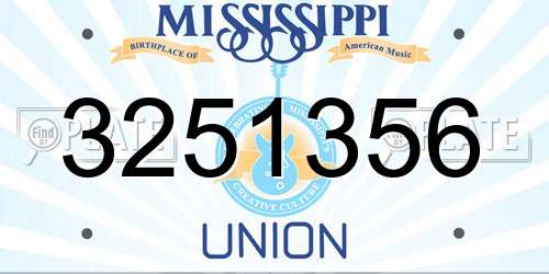 3251356 Mississippi License Plate