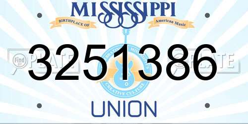 3251386 Mississippi License Plate