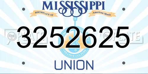 3252625 Mississippi License Plate