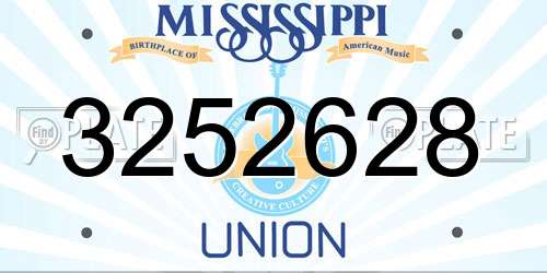 3252628 Mississippi License Plate