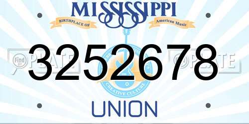 3252678 Mississippi License Plate