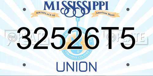 32526T5 Mississippi License Plate