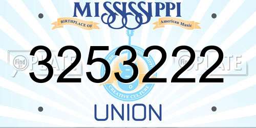 3253222 Mississippi License Plate