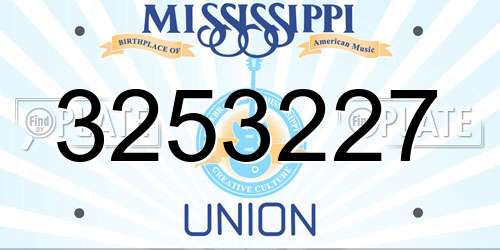 3253227 Mississippi License Plate