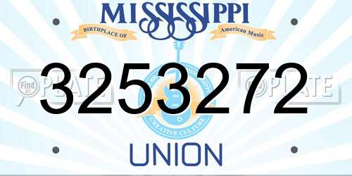 3253272 Mississippi License Plate