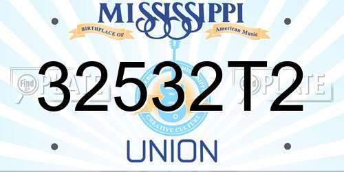32532T2 Mississippi License Plate