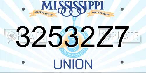 32532Z7 Mississippi License Plate
