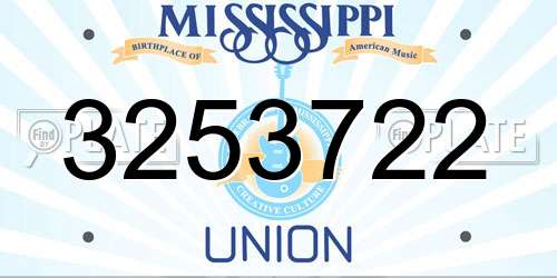 3253722 Mississippi License Plate