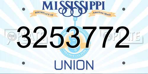 3253772 Mississippi License Plate