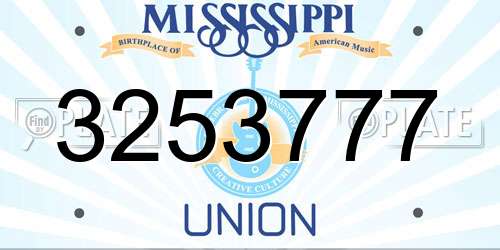 3253777 Mississippi License Plate