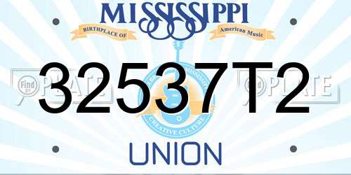 32537T2 Mississippi License Plate