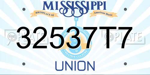32537T7 Mississippi License Plate
