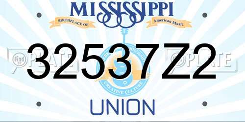 32537Z2 Mississippi License Plate