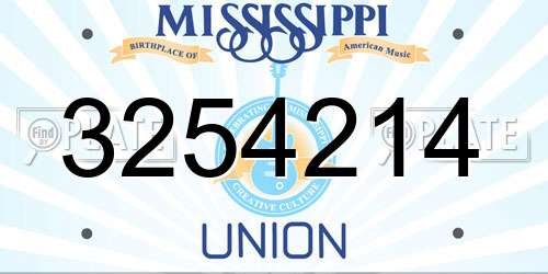 3254214 Mississippi License Plate