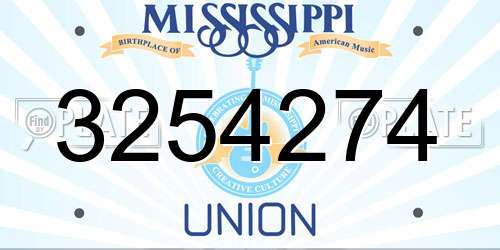 3254274 Mississippi License Plate