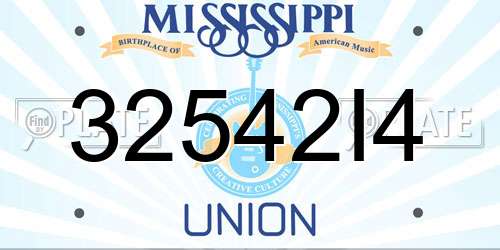 32542I4 Mississippi License Plate