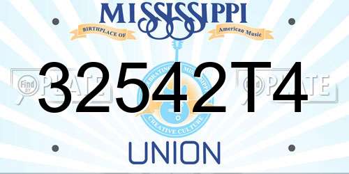 32542T4 Mississippi License Plate