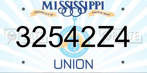 32542Z4 Mississippi License Plate