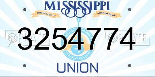 3254774 Mississippi License Plate