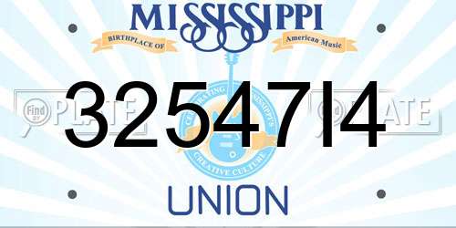 32547I4 Mississippi License Plate