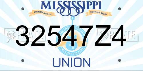 32547Z4 Mississippi License Plate
