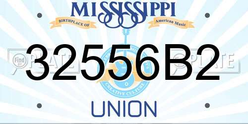 32556B2 Mississippi License Plate