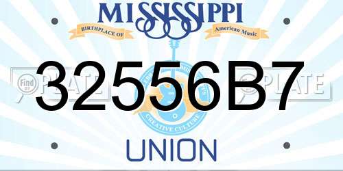 32556B7 Mississippi License Plate