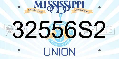 32556S2 Mississippi License Plate