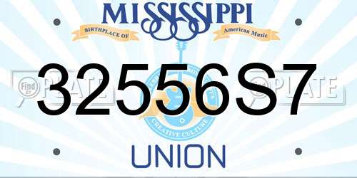 32556S7 Mississippi License Plate