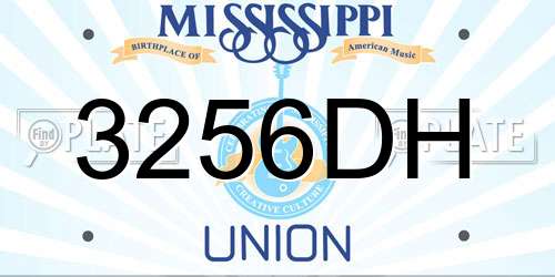 3256DH Mississippi License Plate