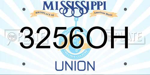 3256OH Mississippi License Plate