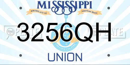 3256QH Mississippi License Plate