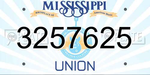 3257625 Mississippi License Plate