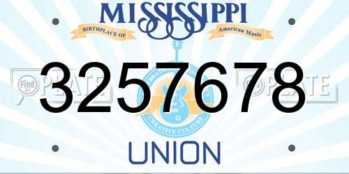 3257678 Mississippi License Plate