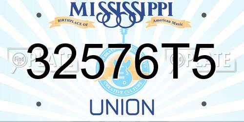 32576T5 Mississippi License Plate