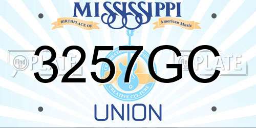 3257GC Mississippi License Plate