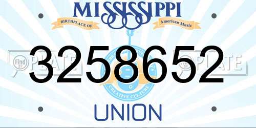 3258652 Mississippi License Plate