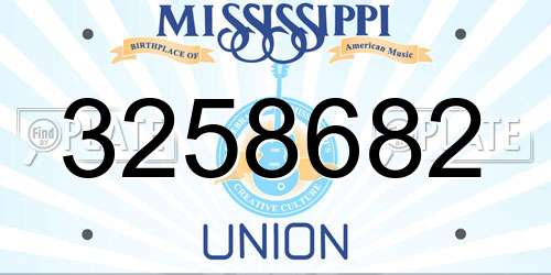 3258682 Mississippi License Plate