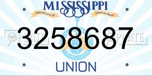 3258687 Mississippi License Plate