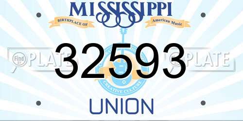 32593 Mississippi License Plate