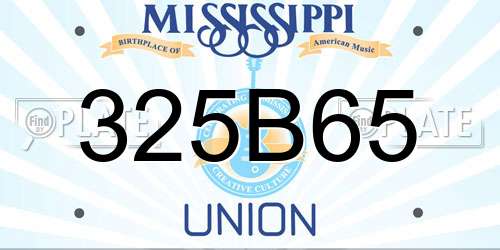 325B65 Mississippi License Plate