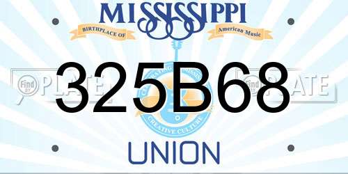 325B68 Mississippi License Plate