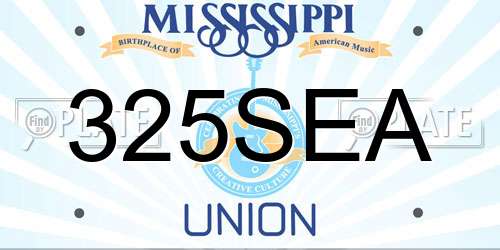 325SEA Mississippi License Plate