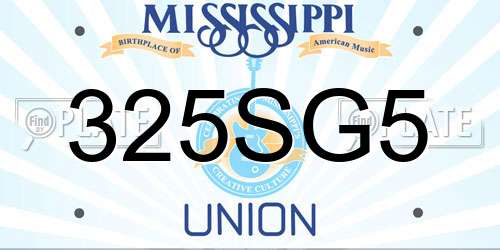 325SG5 Mississippi License Plate